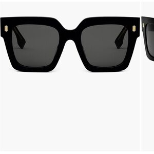 Fendi Roma 50mm Square Black Sunglasses